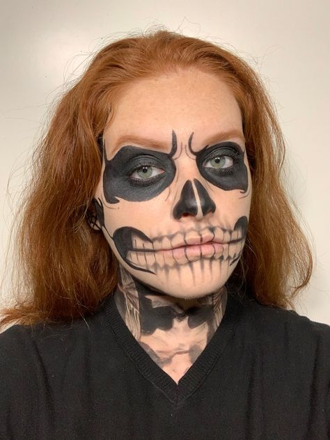 Ahs Makeup, Tate Langdon Makeup Easy, Tate Langdon Face Paint, Tate Ahs Makeup, Skeleton Makeup Tate, Ahs Halloween Costume Ideas, Skull Makeup Tate, Tate Makeup, Tate Langdon Skull Makeup Easy