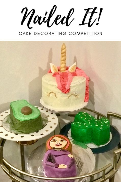 At Home Nailed It Baking Challenge, Nailed It Baking Challenge Ideas, Nailed It Cake Challenges, Cake Decorating Contest Ideas, Nailed It Party Ideas, Nailed It Cakes Ideas, Nailed It Cakes, Nailed It Challenges, Nailed It Cake