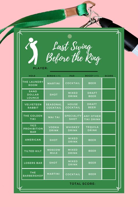 Elevate your night out with the ultimate Bar Golf drinking game! 🍻 Turn any pub crawl into a hilarious competition with our printable template. Each 'hole' is a unique bar, complete with drinks labeled as 'par,' 'bogey,' and 'birdie.' 🏌️‍♂️ Get ready for a night of laughs, friendly competition, and unforgettable memories! Perfect for parties, stag dos, and casual get-togethers. Download and print today for an epic night out! 🥂 #BarGolf #DrinkingGame #PubCrawlFun Pub Golf Rules, Pub Golf Scorecard, Bar Golf, Pub Golf, Golf Bar, Las Vegas Bars, Vegas Bars, Bar Shots, Golf Scorecard