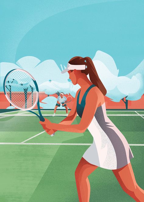 Tennis Cartoon Drawing, Playing Tennis Drawing, Tennis Design Graphic, Tennis Illustration Art, Tennis Painting, Tennis Cartoon, Tennis Images, Tennis Illustration, Tennis Drawing