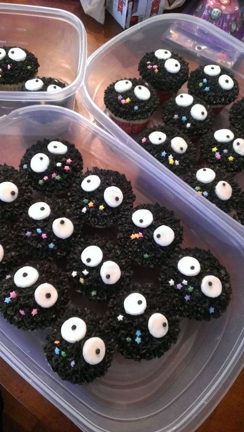 Studio Ghibli Cupcakes Sprite Cupcakes, Soot Sprite, Cute Baking, Birthday Today, Kawaii Food, Cute Desserts, Pretty Food, Cute Food, My Birthday