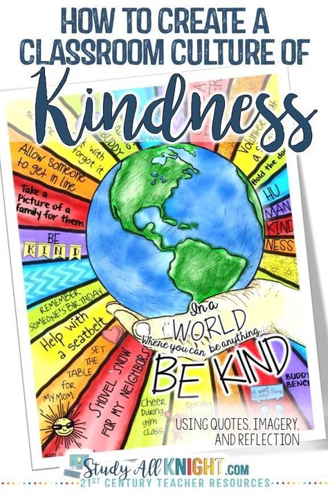 Creating a #kindness culture in the classroom can be easy with this FREE download. It's great to use at back to school time when emotions are running high, when behavior is out of control, during counseling sessions, to build classroom community, or just to reinforce the classroom community you've worked so hard to create! #Classroommanagement problems will be a thing of the past when you use this freebie with your 4th, 5th, 6th, 7th, 8th, 9th, 10th, 11th, or 12th grade classroom students! Kindness Art Projects, Kindness Month, Kindness Activities For Kids, Kindness Art, Using Quotes, Notes Quotes, Kindness Projects, Sketch Note, Kindness Activities