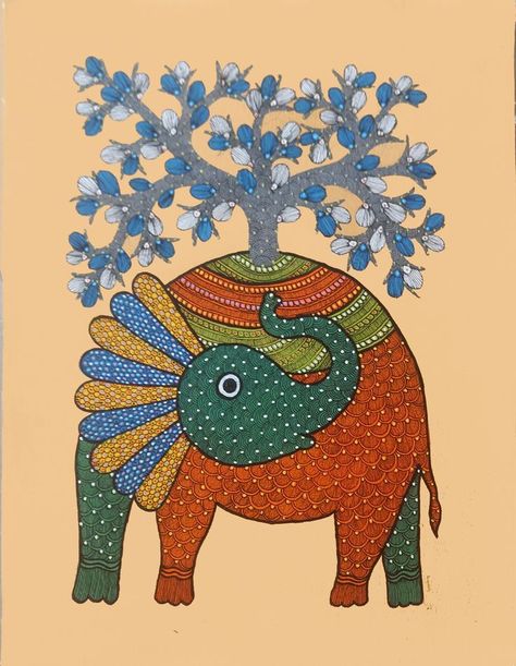 Dots Painting, Painting Elephant, Gond Art, Gond Painting, Gold Art Painting, Boho Art Drawings, African Art Paintings, Pichwai Paintings, Mandala Art Lesson