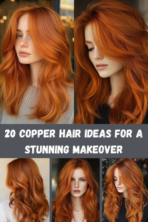 Copper hair is bold, warm, and absolutely gorgeous. Get inspired by 20 copper-toned hairstyles that will give you a fiery and unforgettable transformation. Matrix Color Formulas Copper, Copper And Rose Gold Hair, Copper Split Dye, Intense Copper Hair, Medium Copper Hair, Best Copper Hair Dye, Warm Copper Hair, Fall Copper Hair, Dimensional Copper Hair