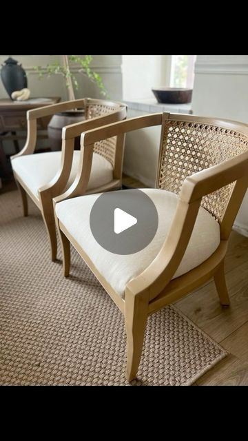 Cane Chair Redo, Cane Chair Makeover, Cane Chairs, Chair Redo, Cane Back Chairs, Family Room Furniture, Cane Furniture, Furniture Update, Cane Chair