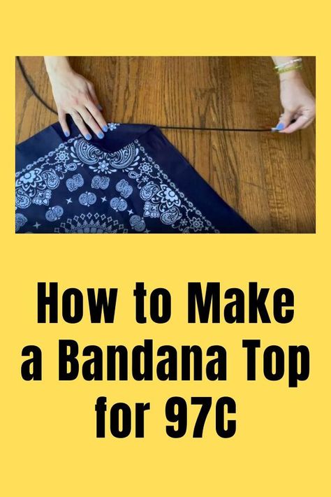 Bandana Top Diy, Diy Bandana Top, Diy Bandana, Bandana Top, Pin Down, Fabric Sewing Patterns, Diy Tops, How To Make Curtains, Red Bandana