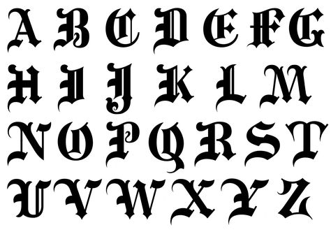 Alphabet Design Fonts, Calligraphy Gothic, Font Tato, Font Graffiti, Gothic Text, Gothic Letters, Alphabet Calligraphy, Gothic Calligraphy, Alphabet Graffiti