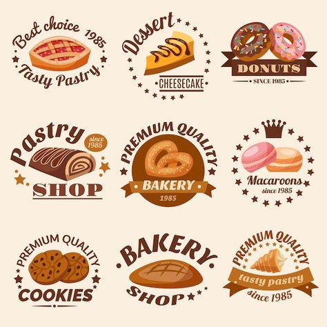 Pastries Logo Design, Pastries Logo, Pastry Shop Logo, Bakery Cafe Logo, Bakery Logos, Pastry Logo, Patisserie Design, Baking Logo Design, Tasty Pastry