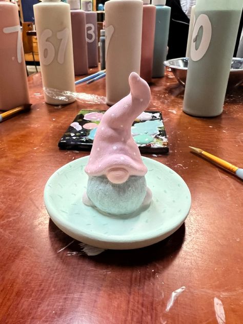 #gnome #pottery #painting Gnome Pottery Painting, Pottery Wheel, Pottery Painting, Painting Ideas, Wheel, Ceramics, Quick Saves, Art