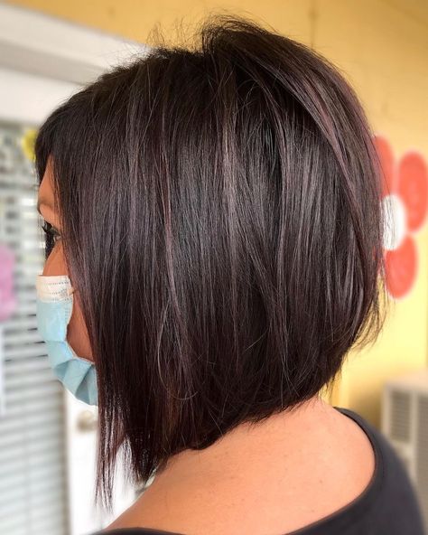 Brunette Inverted Bob, Medium Length Angled Bob With Layers, Assymetrical Haircuts, Inverted Bob Haircuts For Fine Hair, Medium Angled Bob Hairstyles, Angled Bob Haircuts For Fine Hair, Angled Bob Haircuts Medium, Slightly Angled Bob, Inverted Bob Hairstyles For Fine Hair