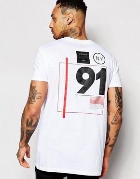 ASOS T-Shirt With Number Back Print Design Jersey, Free T Shirt Design, Shirt Designs For Men, Shirt Print Design, Tee Shirt Designs, Tee Shirt Homme, Tshirt Design, T Shirt Vest, Mens Graphic Tee