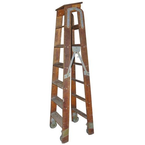 Wooden Step Ladder, Stair Ladder, Old Ladder, Library Ladder, Chair Design Wooden, Wooden Steps, Wood Ladder, Step Ladders, Step Ladder