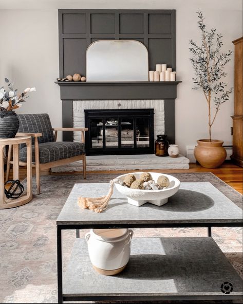 Traditional Fireplace Mantel, Soft Blue Walls, Fireplace Accent Walls, Fireplace Feature Wall, White Mantel, Family Room Walls, White Fireplace, Traditional Fireplace, Board And Batten