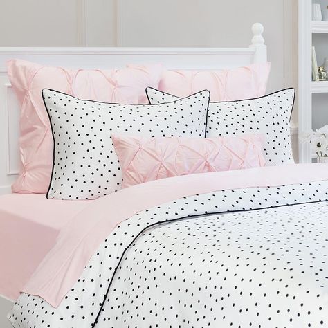 Luxury Duvet Sets, White Bed Sheets, Polka Dot Bedding, Pink Bedroom Decor, Black Duvet Cover, Chic Bedding, Blue Duvet Cover, Luxurious Bed, White Duvet Covers