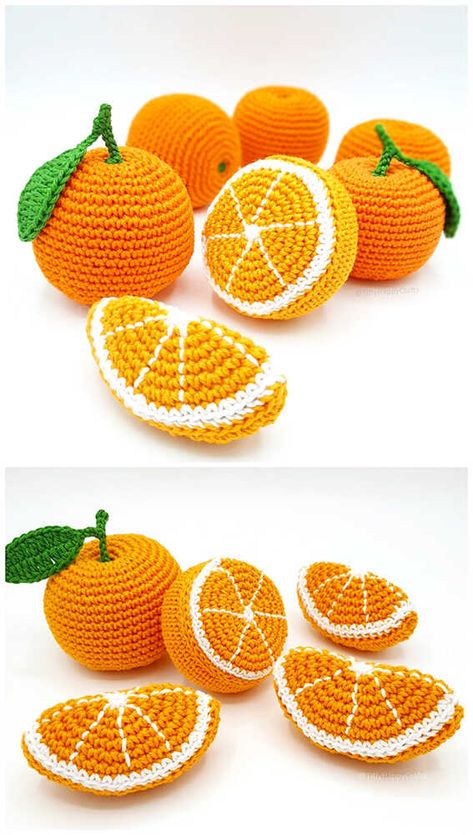 Amigurumi Fruit Crochet Free Pattern Fruit Crochet Pattern, Crochet Fruits Free Pattern, Orange Crochet Pattern Free, Orange Crochet Pattern, Amigurumi Fruit, Fruit Crochet Pattern Free, Fruits Crochet Pattern Free, Crochet Oranges, Crochet Patterns Fruit