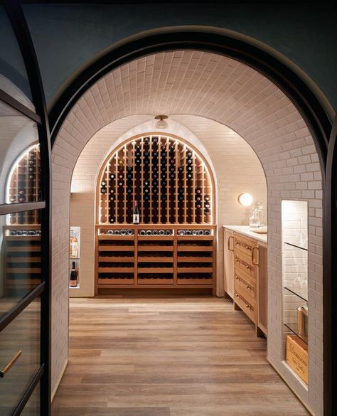 Wine Time - Issuu Wine Cellar Architecture, Exposed Plumbing, Wine Vault, Wine Cellar Basement, Hallway Paint, Window Reveal, New England Home, Glass French Doors, Cove Lighting