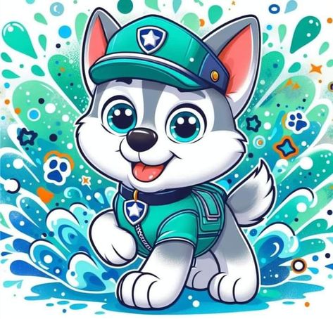 Kawaii Photos, Paw Control, Paw Patrol Decorations, Church Backgrounds, Sublimation Ideas Projects Inspiration, Kawaii Doodles, Arte Animal, Cartoon Dog, Disney Drawings