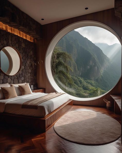 Round Window, Aesthetic Living Room, Interiors Dream, Bedroom Refresh, Sofa Living, Villa Design, Balcony Decor, Dream Home Design, Amazing Architecture