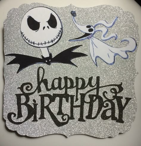 Happy Birthday (Jack Skellington) card Jack Skellington Birthday Wishes, Nightmare Before Christmas Happy Birthday, Happy Birthday Halloween Image, Jack Skellington Happy Birthday, Halloween Birthday Wishes, Jack Skellington Birthday, Happy Birthday Halloween, Christmas Birthday Cards, Christmas Fonts Free