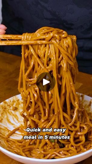 89K views · 7.1K reactions | Sesame Peanut Noodles in 5 minutes 🍜

One of my favorite comfort food when I don’t feel like cooking🫣 and it can be done in just 5 MINUTES🤪

Ingredients:
* ��120g of noodles
* 1.5 tbsp of Chinese sesame paste (Zhi Ma Jiang)
* ��1 tbsp of  light soy sauce
* ��1 tbsp of dark soy sauce
* 2 cloves of minced garlic
* ��1/2 tsp rice wine vinegar 
* ��1 tsp of sesame oil
* ��1 tsp of sugar 
* 1 tsp of chicken powder
* 1 tbsp of chili oil
* ��2 tbsp hot organic water

Garnish:
Sesame seeds
Scallions
Chili oil

#noodles #chilioil  #comfortfood #dinnerideas #easyrecipe | Genio Ng | Royel Otis · Sofa King Sesame Peanut Noodles, Chili Oil Noodles, Oil Noodles, Chicken Powder, Sesame Paste, Dark Soy Sauce, Peanut Noodles, Chinese Noodles, Rice Wine Vinegar