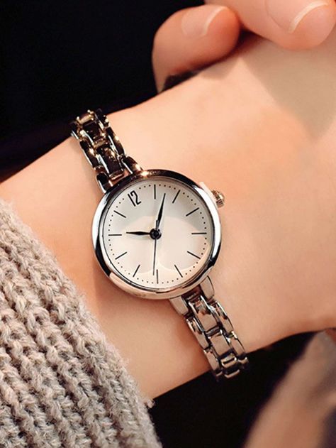 1pc Simple Round Pointer Watch | SHEIN USA Minimalist Watch Women, Elegant Watches Women, Casio Watch Women, Movado Womens Watch, Cartier Watches Women, Watches Women Simple, Pretty Watches, Womens Designer Watches, Rolex Watches Women