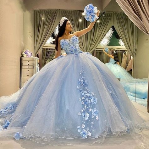 Baby blue quinceanera