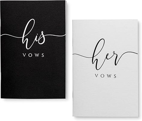 Wedding Vow Books His and Hers – Black and White Foil Bride and Wedding Notebook with 28 Pages - 5,9" x 3.9" – Vow Renewal - Bridal Shower Gifts - Time Capsule Letter (Black and White) Time Capsule Letter, Her Vows, Wedding Vow Books, Wedding Notebook, Vow Books, White Foil, Wedding Vow, Vow Book, Micro Wedding