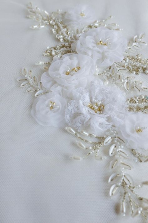 Couture, Silk Ribbon Embroidery, Pola Bordir, Ribbon Embroidery Tutorial, Metallic Yarn, Henna Patterns, Etsy Wedding, Fancy Blouse Designs, Embroidery Jewelry