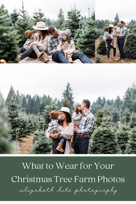 What to Wear for Your Christmas Tree Farm Photos - - Christmas Photoshoot Outfit Ideas - Portland Oregon Christmas Tree Photos - Elizabeth Hite Photography Christmas Tree Farm Pictures, Tree Farm Pictures, Christmas Tree Farm Mini Session, Tree Farm Photo Shoot, Christmas Tree Farm Photo Shoot, Tree Farm Mini Session, Christmas Photos Outfits, Christmas Tree Farm Photos, Family Christmas Pictures Outfits