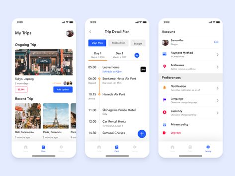 Trip Planner App Exploration by Nabila Al Khonsa on Dribbble Ux Principles, App Green, Trip Planner App, Education Apps, Event App, Journal App, Card Ui, Planning App, App Interface Design