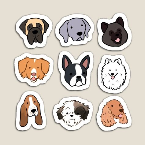 Dog Breeds Illustration, Aussie Illustration, Dog Illust, Cute Dog Stickers, Cute Dog Breeds, Pet Branding, Dog Kitchen, Dog Cafe, Animal Doodles