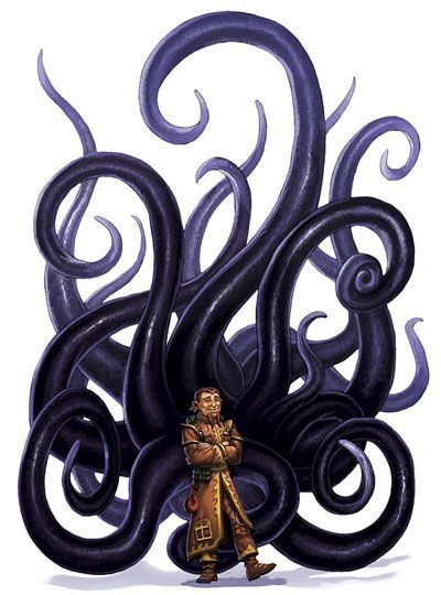 Evard's Black Tentacles Evocation Wizard, Punk Wizard, Campaign Pictures, Tentacle Art, Floating Islands, Cthulhu Mythos, Man Illustration, Cosmic Horror, White Wolf