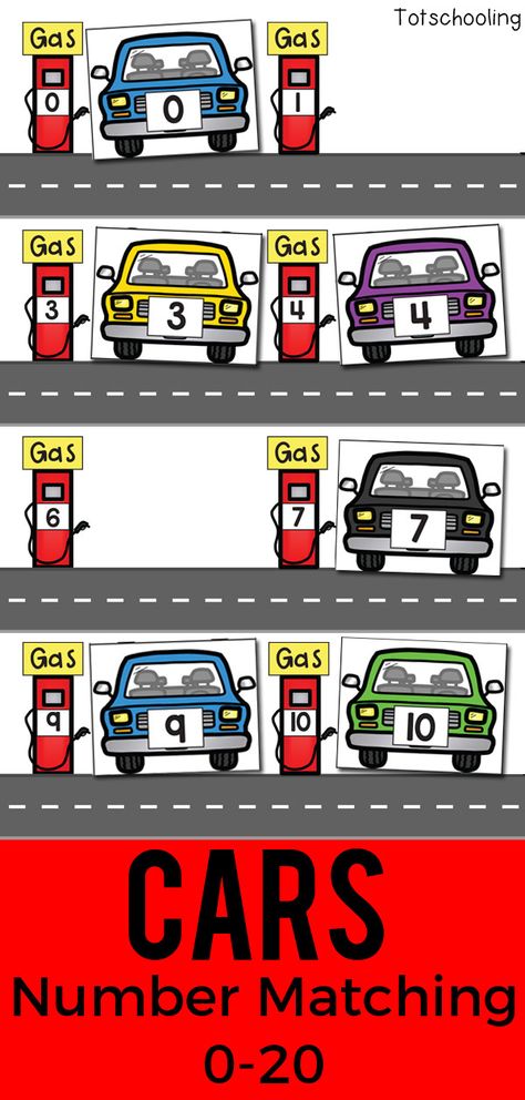 FREE printable Car theme number matching activity for preschoolers to learn their numbers and practice number recognition. Great for a transportation or math center for preschool or kindergarten. Matching Activity For Preschoolers, Printables Organizational, Transportation Preschool Activities, Transportation Theme Preschool, Transportation Unit, Transportation Activities, Activity For Preschoolers, Number Ideas, Transportation Preschool