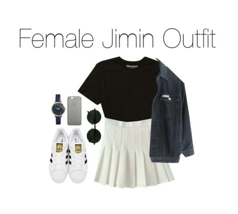 Jimin Outfit (For Female) Jimin Outfit Inspired, Jimin Girl Version, Jimin Outfit, Jimin Airport Fashion, Outfit Kemeja, Work From Home Outfit, Bts Clothing, Korean Fashion Kpop, Black White Outfit