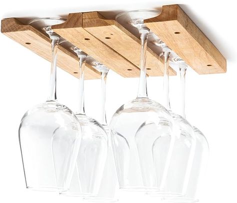 Amazon.com: Fox Run Mounted Under-Cabinet Wooden Wine Glass Holder Rack, 11 x 7 x 0.75 inches, Brown : Home & Kitchen Wine Glass Hanger, Hanging Wine Glass Rack, Wine Glass Storage, Stemware Storage, Stemware Rack, Wine Bottle Rack, Wine Glass Rack, Glass Rack, Wine Glass Holder