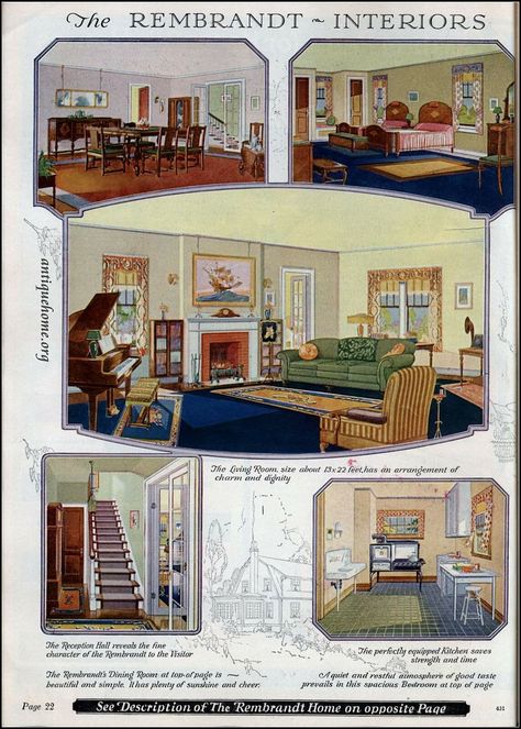 1920s House Interior, 1920s Home Interior, Sears House Plans, 1930s Home Decor, Sears Kit Homes, 1920 House, 1920s Home Decor, 1920s Interior, 1920 Home