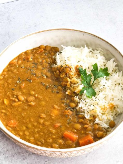 Lentil Dahl Vegan, Lentil Dhal Recipe, Lentil Dinner Recipes, Brown Lentil Soup, Lentil Dinner, Lentil Dal Recipe, Lentil Dhal, Dahl Recipe, Dhal Recipe