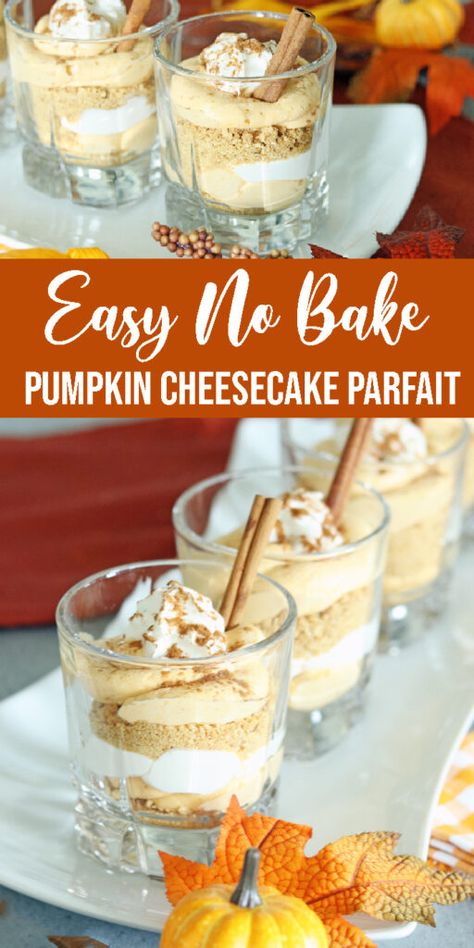 Pumpkin Cheesecake Parfait Desserts, Pumpkin Ginger Snap Parfait, Pumpkin Fluff Dessert Graham Crackers, Fall Pudding Cups, Easy Dessert Parfait, Pumpkin Cups Dessert, No Bake Parfait Desserts, Thanksgiving Desserts Easy For A Crowd, Pumpkin Parfait Recipes