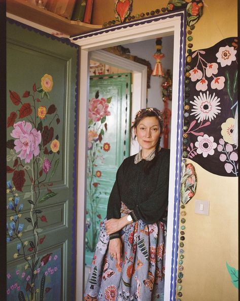 Thank you to my dear friend @delphinechanet for your beautiful portraits at #maisonateliersuzanne ❤️ | Instagram To My Dear Friend, Owl Vase, Nathalie Lete, Beautiful Portraits, Door Murals, My Dear Friend, Eclectic Home, Pictures To Paint, Your Beautiful