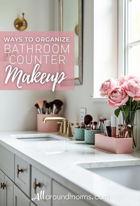 Organizing makeup on your bathroom counter is essential for maintaining a tidy space and streamlining your beauty routine. A well-organized counter not only looks appealing but also saves time during your daily regimen. By implementing smart storage solutions and categorizing products effectively, you can transform your cluttered counter into an efficient beauty station. Discover practical tips to maximize space and enhance functionality. Washroom Counter Organization, Bathroom Counter Organizer Ideas, Bathroom Countertop Storage Ideas, Counter Bathroom Decor, Bathroom Counter Organization Ideas, Countertop Makeup Storage, Organize Bathroom Counter, Makeup Organization Ideas, Bathroom Organization Makeup