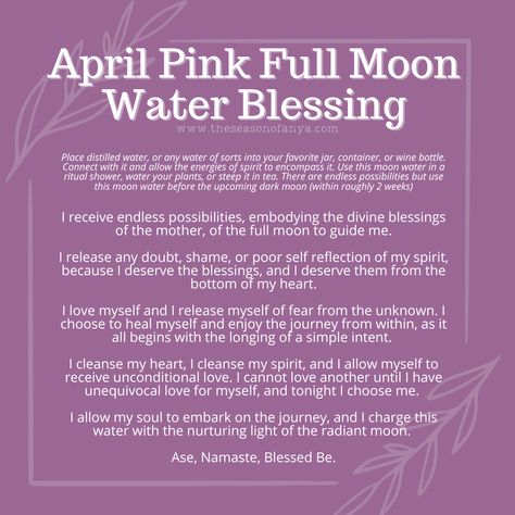 April 2023 Pink Moon Full Moon Water Full Moon Love Spell, Full Moon Water, Water Blessings, New Moon Full Moon, Moon Spells, Moon Bath, Moon Full, Full Moon Party, Moon Water