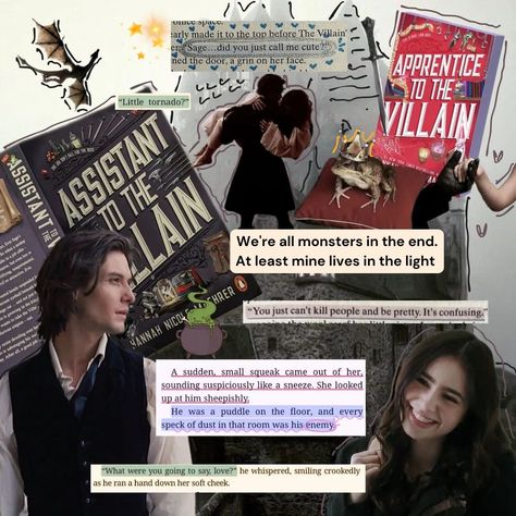 Sage...did you just call me cute? 🖤Assistant to the Villain/Apprentice to the Villain 🖤🐸🔮 Evie Sage Assistant To The Villain, Apprentice To The Villain Fanart, Apprentice To The Villain, Assistant To The Villain Fanart, Assistant To The Villain, Edit Collage, Books Ideas, Bookish Things, Books Aesthetic