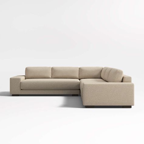 Horizon 3-Piece L-Shaped Sectional Sofa + Reviews | Crate & Barrel Wooden Floor Ideas, L Couch, L Shaped Sofa Designs, L Sofas, Square Sofa, Corner Sofa Design, Modern Sofa Living Room, L Shaped Couch, Flooring Inspiration