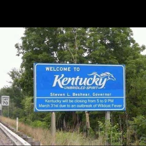 Kentucky Girl, Big Blue Nation, State Signs, Sign Image, Go Big Blue, Kentucky State, My Old Kentucky Home, University Of Kentucky, On The Road Again