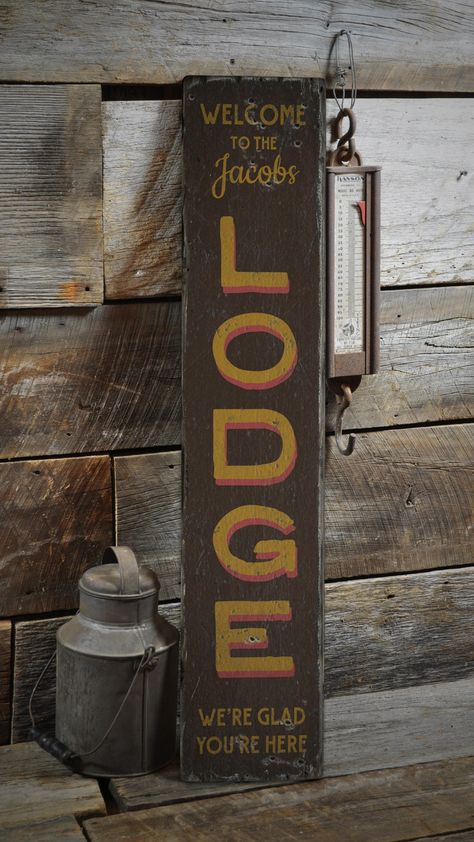 Lodge Signs, Wooden Lodge Sign, Old Lodge Sign, Wooden Lodge, Lodge Decor, Old Lodge, Homey Lodge, Rustic Handmade Wood Sign ENS1002267 Complete your beach house or condo with this custom sign!  Rustic decor with a personalized touch - just let us know if you want to change the wording. You can place this info in the notes section when you order.   Looking for a custom sign? Please contact us for a special concept just for you. Most of our signs are designed to change a particular line or two of Knotty Pine Trim, Wooden Lodge, Wooden Lodges, Lodge Signs, Pine Trim, Sign Decorations, Handmade Wood Signs, How To Make Signs, Camping Decor