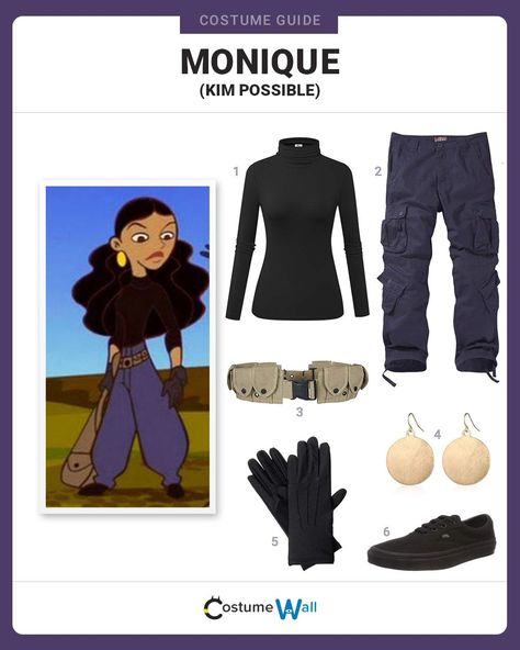 90s Cartoon Costumes, Kim Possible Outfit, Halloween Costumes Girl, Kim Possible Costume, Female Best Friend, Cartoon Halloween Costumes, Disney Character Outfits, Disney Characters Costumes, Spirit Week Outfits