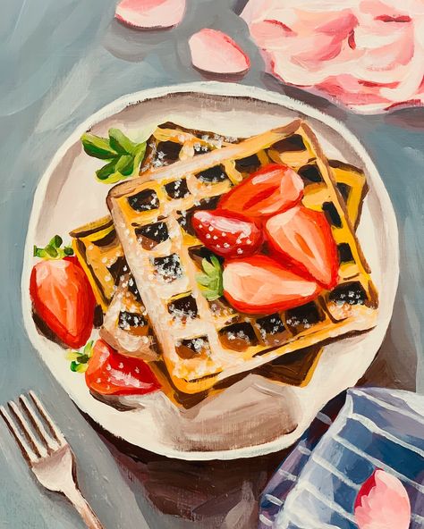 🌸✨ Morning vibes captured on canvas! 🍽️🎨 Here’s my latest acrylic painting of a delightful breakfast scene – a perfectly golden waffle surrounded by vibrant pink flowers. The contrast of the warm tones of the waffle with the fresh, lively pinks of the flowers brings a touch of joy to the start of the day. Art and food together, what could be better? 🍓💕 #AcrylicPainting #BreakfastArt #WaffleLove #FlowerPower #ArtInspiration #MorningMagic #creativecanvas #originalart #originalartwork #origi... Daily Planner Notepad, Christmas Log, Housewarming Card, Morning Vibes, Christian Cards, Paper Paper, Paper Print, The Start, Fine Art Paper