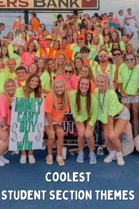 Best Student Section Themes, Unique Student Section Themes, Hollywood Theme Football Game, High School Basketball Theme Nights, High School Sports Theme Nights, Funny Themes For Teams, Highschool Game Themes, Sport Week Ideas, Volleyball Student Section Themes