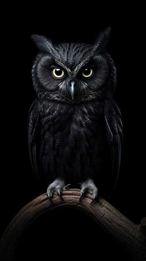 Black owl animal bird black background. AI generated Image by rawpixel. | premium image by rawpixel.com / Techi Eyes In Black Background, Beautiful Wallpapers Backgrounds Dark, Owl Wallpaper Dark, Owls Aesthetic, Bird Black Background, Black Background Wallpapers, Owl At Night, Owl Wallpaper Iphone, Dark Iphone Wallpaper