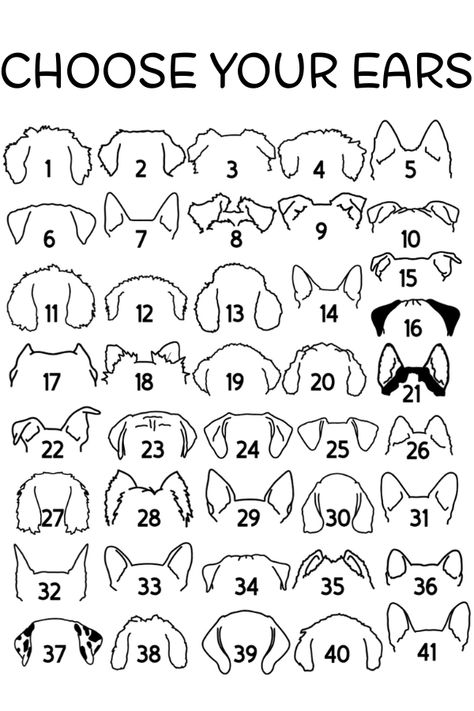 Dog Ear Sweatshirt, Simple Dog Embroidery Patterns, Drawings To Embroider, Cricket Dog Projects, Dog Ear Silhouette, Embroidery With Cricut, Dog Ear Embroidery, Dog Memorial Embroidery, Pet Embroidery Patterns